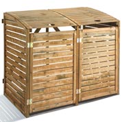 cache poubelle en bois double - burger